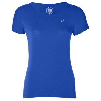 Футболка  ASICS V-NECK SS TOP, женская, синий 