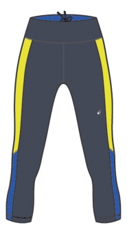 Тайтсы ASICS CAPRI TIGHT, женские, черный/желтый/синий