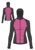 Куртка NORDSKI HYBRID HOOD W Black/Fuchsia женская, черный/розовый  