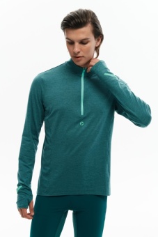 Лонгслив BIVIUM Разминка 2.0 мужской, сине-зеленый