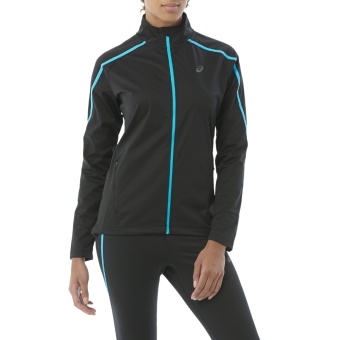 Куртка ASICS SOFTSHELL JACKET, женская, черный/голубой