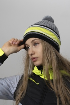 Шапка FISCHER REFLECT, серый/желтый 