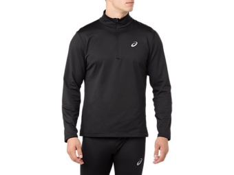 Футболка ASICS SILVER LS 1/2 ZIP WINTER TOP, женский, черный