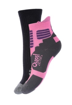 Носки OLDOS Lons 2 пары, черный/розовый, серый/розовый 