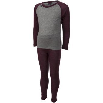 Белье ULVANG Gausdal Jr (футболка/кальсоны) детское, инжир/серый