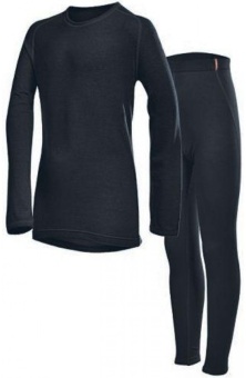 Белье LOEFFLER WARM детское, рубашка/кальсоны, черный