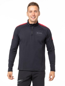 Лонгслив MOAX Uhta 1/2 Zip мужской, черный