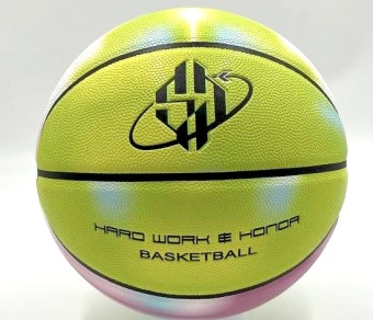 Мяч баскетбольный 361° №7, салатовый/фиолетовый